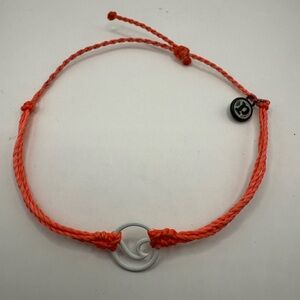 Pura Vida Enamel Wave White Bracelet in Strawberry Color Waterproof Adjustable